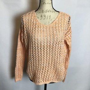 V-Neck, Open Weave Pullover Sweater